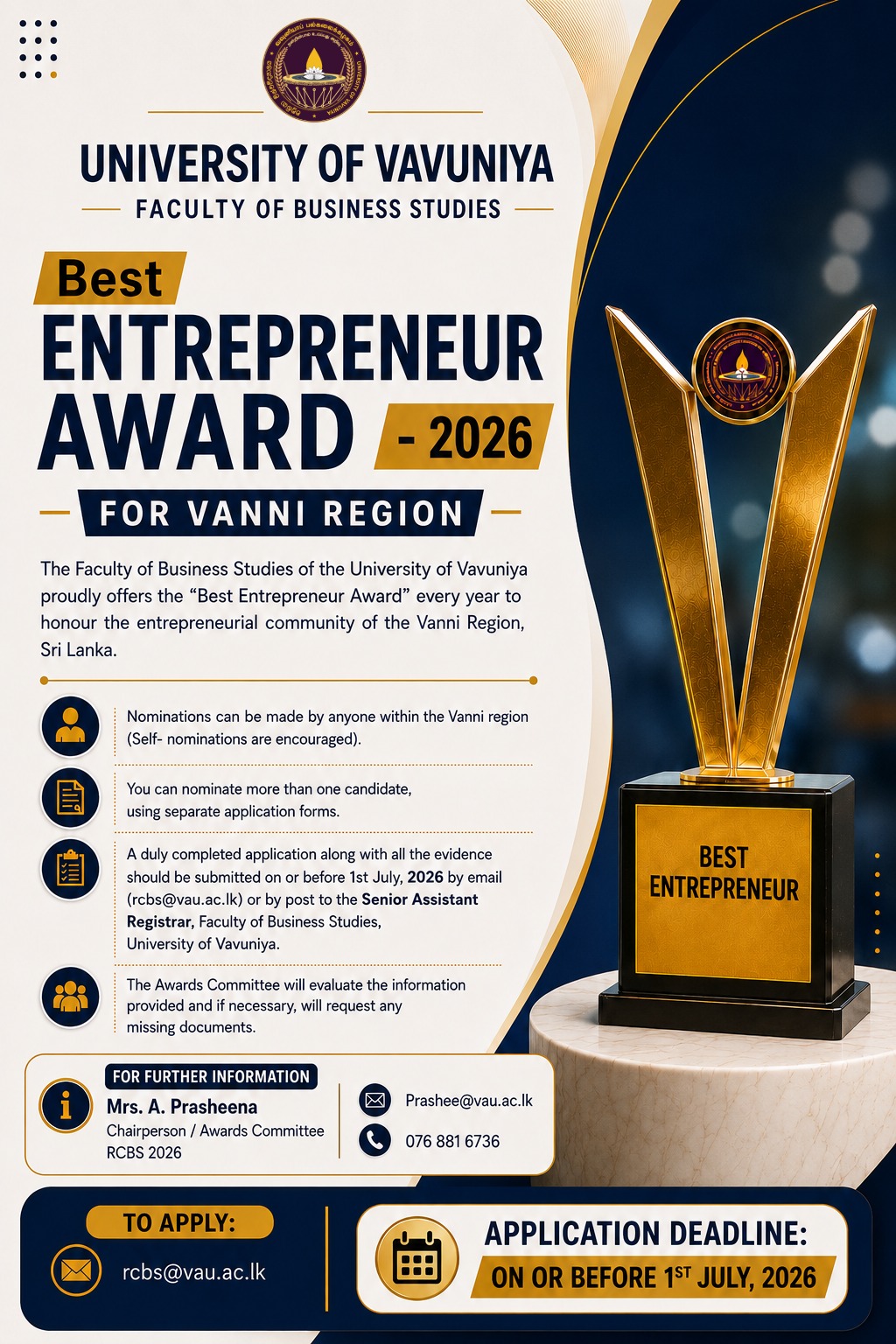 Best Entrepreneur Award 2026 Poster EN